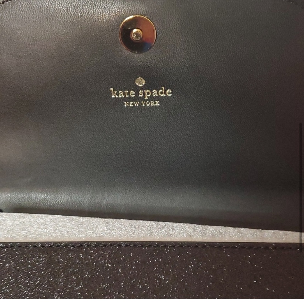 KATE SPADE NWT Joeley Multifunction Wristlet Wallet Black Sparkle Leather IN BOX - Picture 5 of 15